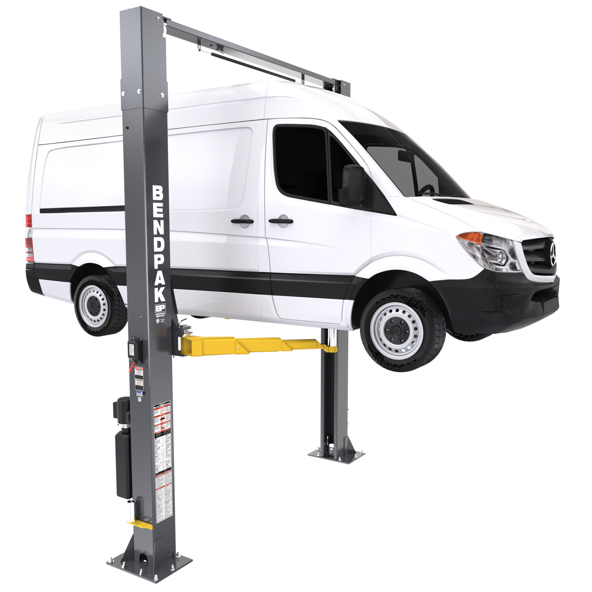 BendPak, 12000lb Capacity Clearfloor High-Rise 192in. Height, Capacity 12000 lb, Max. Rise 6.6 ft, Horsepower 5 HP, Model# 12APX-192